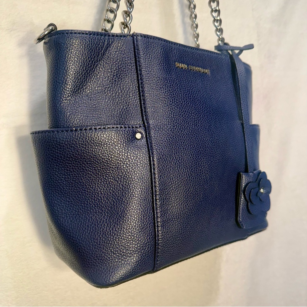 Dana Buchman Navy Leather Shoulder Bag - Picture 2 of 11